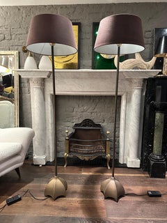 A Pair Of Bronze Floor Lamps By Jan Des Bouvrie For Quasar