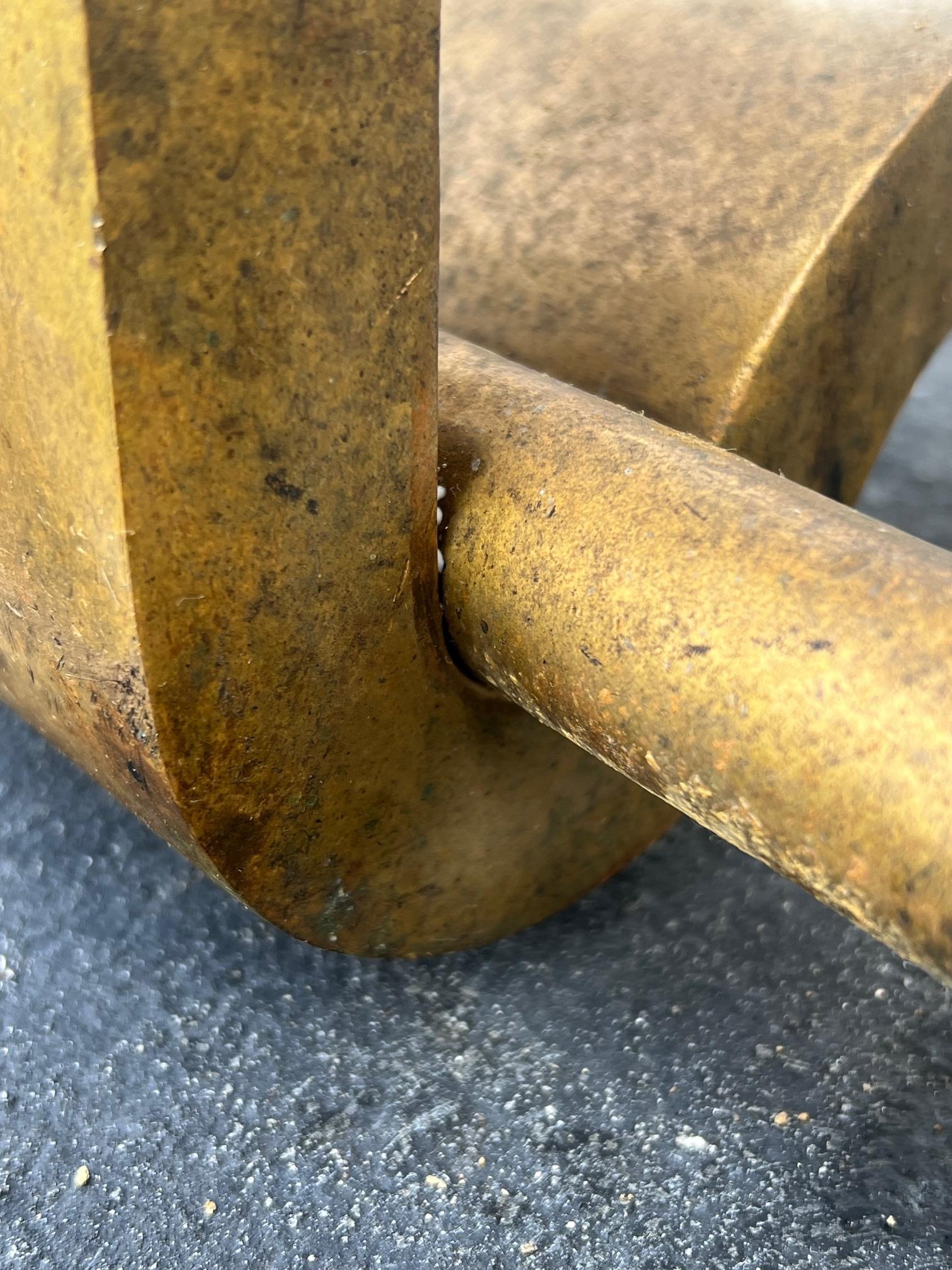 A Pair Of Bronze Modernist Andirons By Wah Chang Signed Ca' 1950's For Sale 2