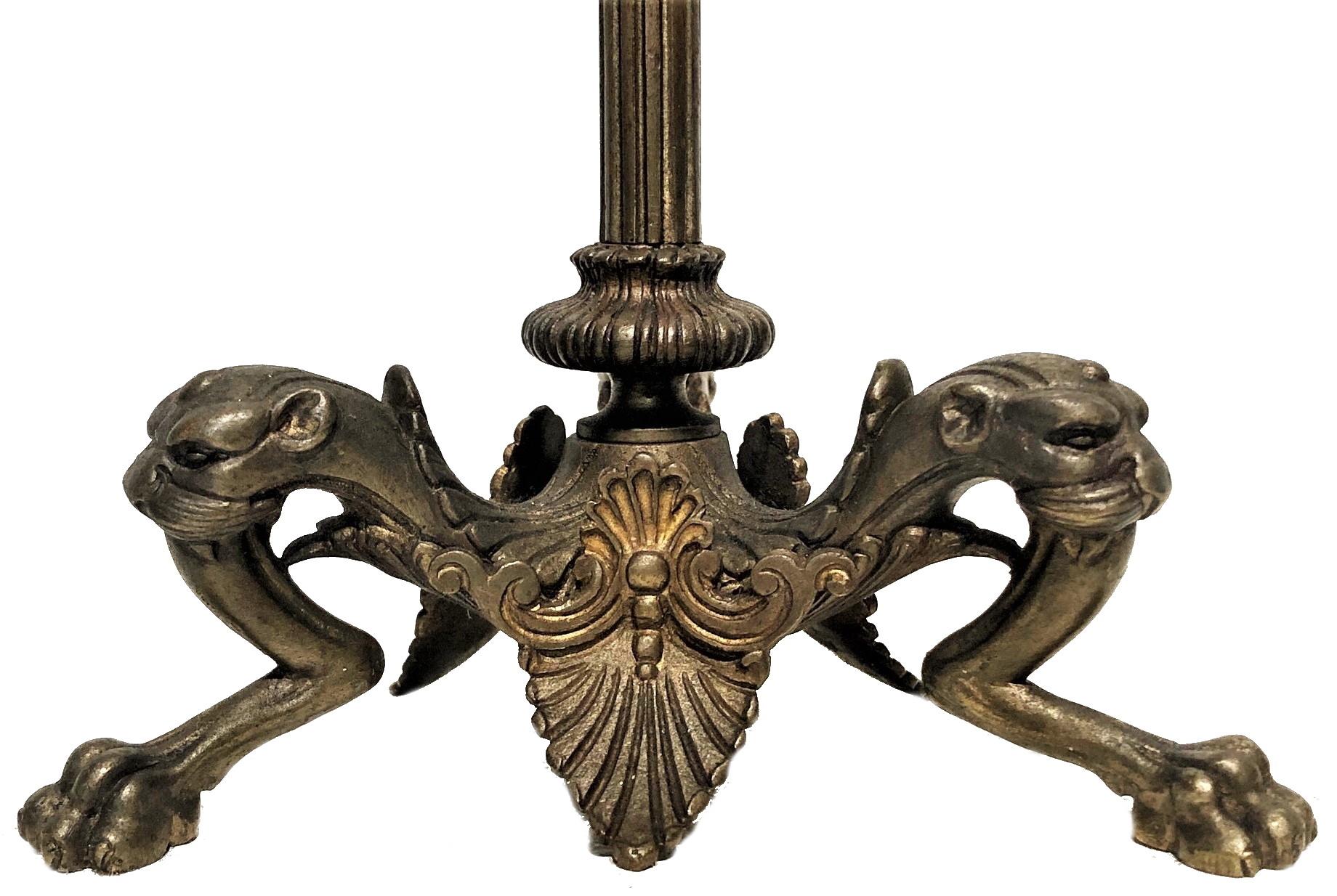 A Pair of Bronze Neoclassical Grand Tour Candelabras, Late 19th Century For Sale 5