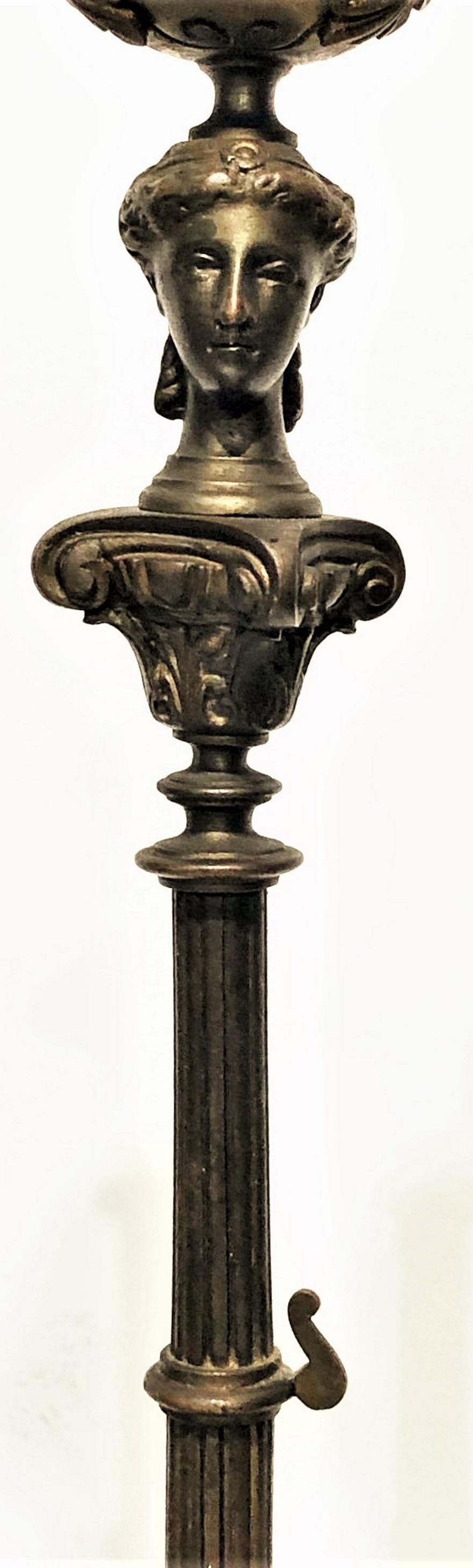 Cast A Pair of Bronze Neoclassical Grand Tour Candelabras, Late 19th Century For Sale