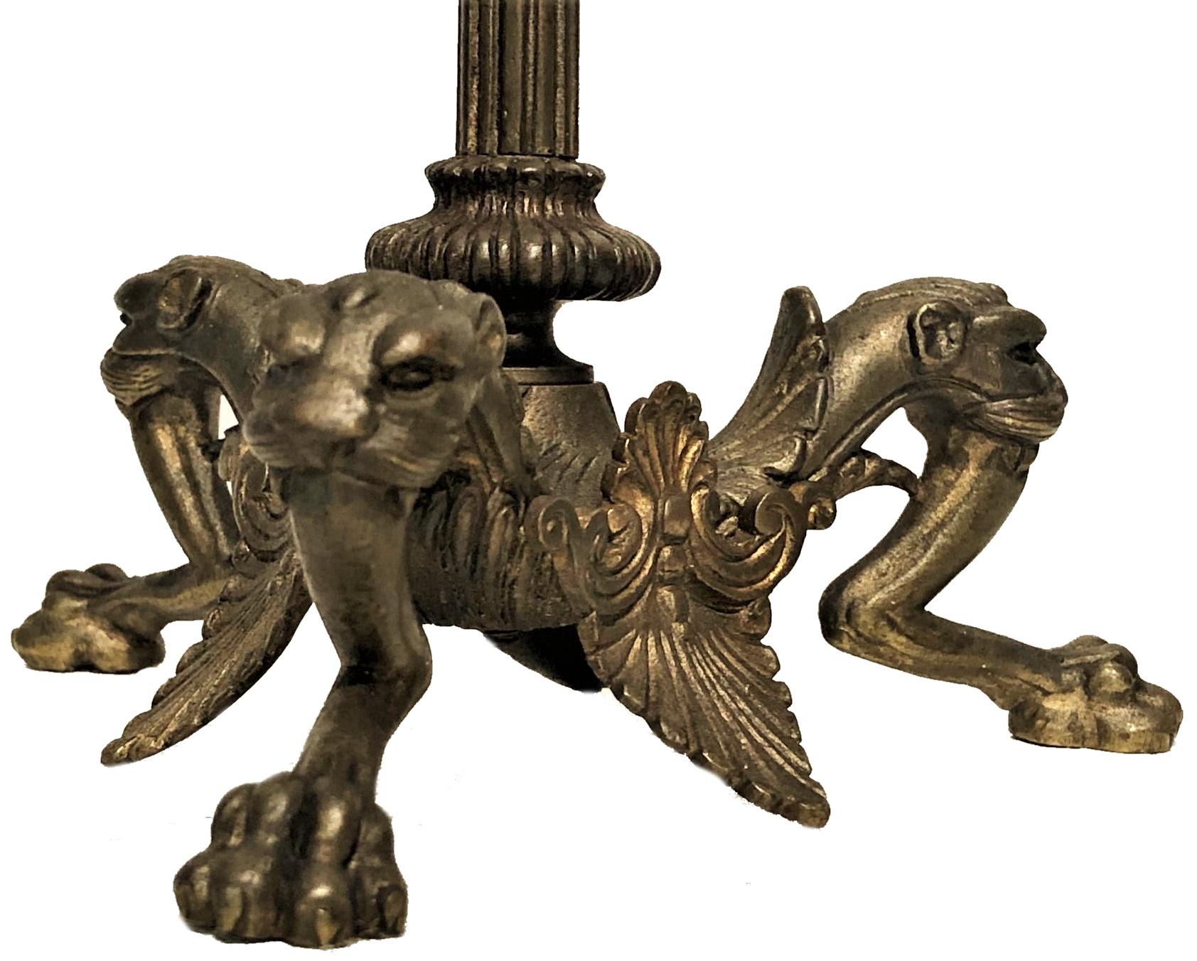 A Pair of Bronze Neoclassical Grand Tour Candelabras, Late 19th Century For Sale 3