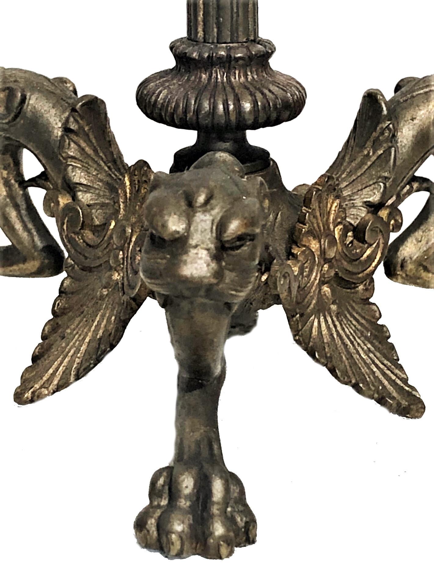 A Pair of Bronze Neoclassical Grand Tour Candelabras, Late 19th Century For Sale 4
