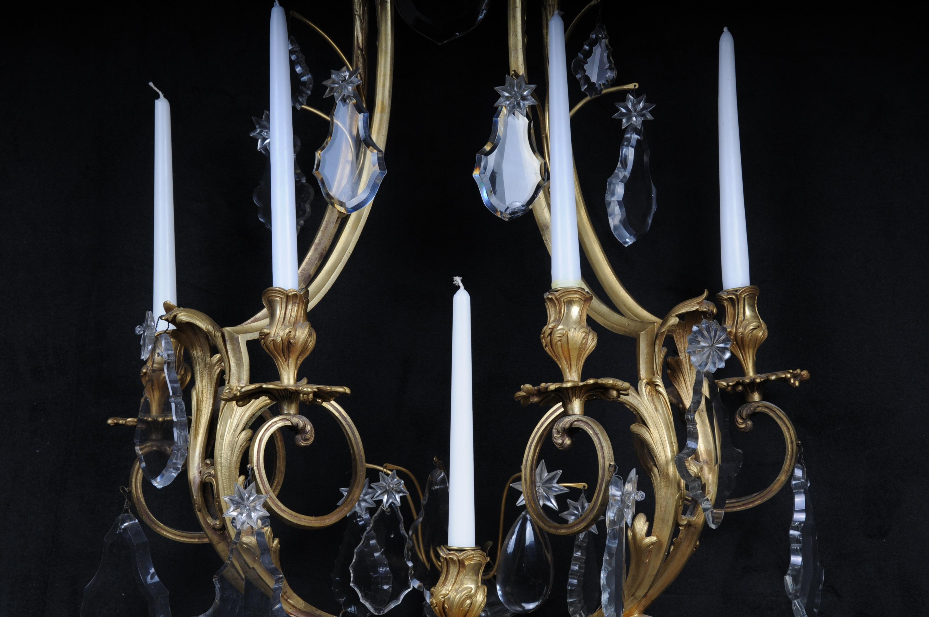 Pair of Bronze Splendor Wall Appliqués / Sconces, Paris, 19th Century For Sale 4