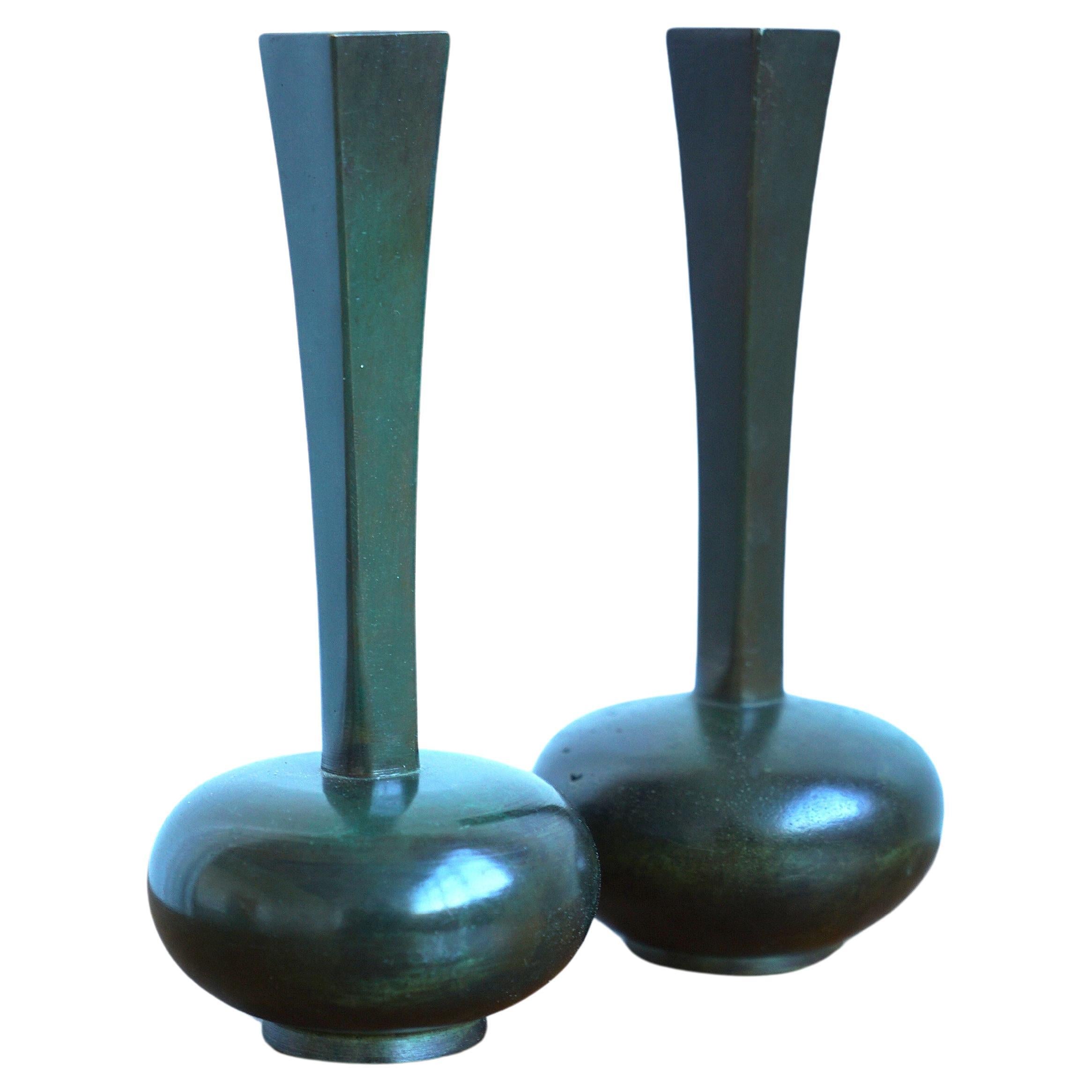 A Pair of Bronze Vases by  Jacob Ängman for GAB For Sale