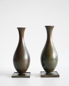 A pair of bronze vases by Just Andersen.