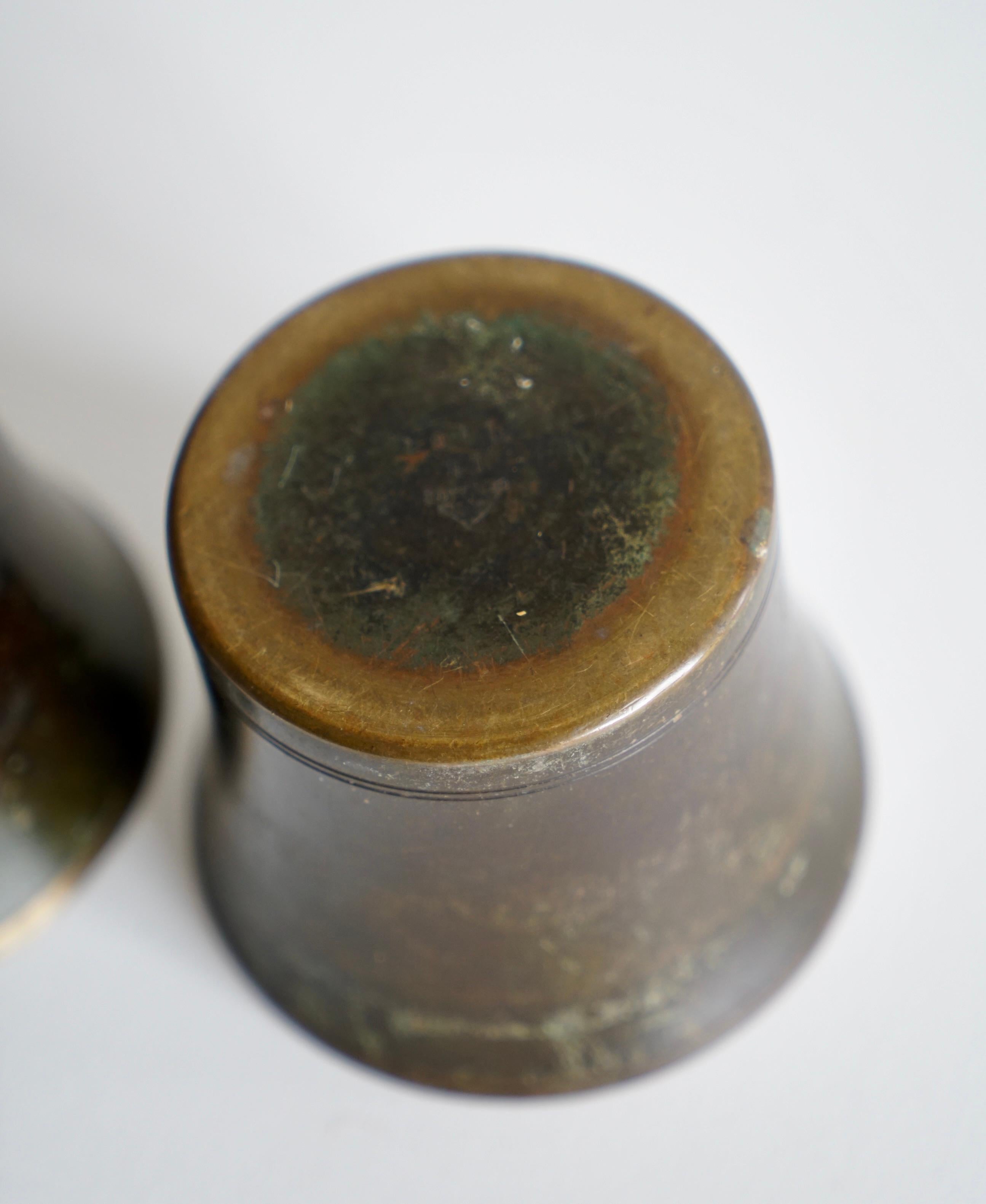Metà XX secolo Coppia di vasi in bronzo di Just Andersen in vendita