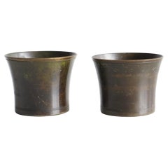 A pair of bronze vases by Just Andersen