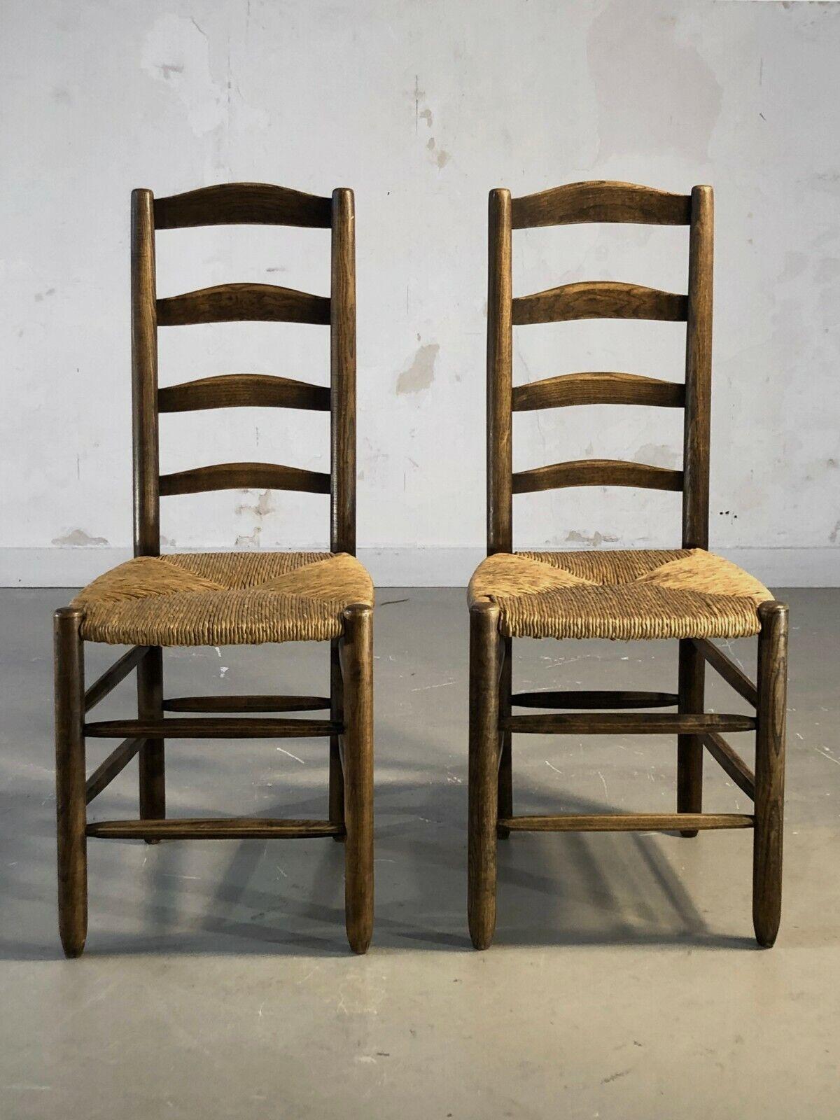 French A Pair of BRUTALIST RUSTIC MODERN CHAIRS, in CHARLES DUDOUYT Style, France 1960 For Sale