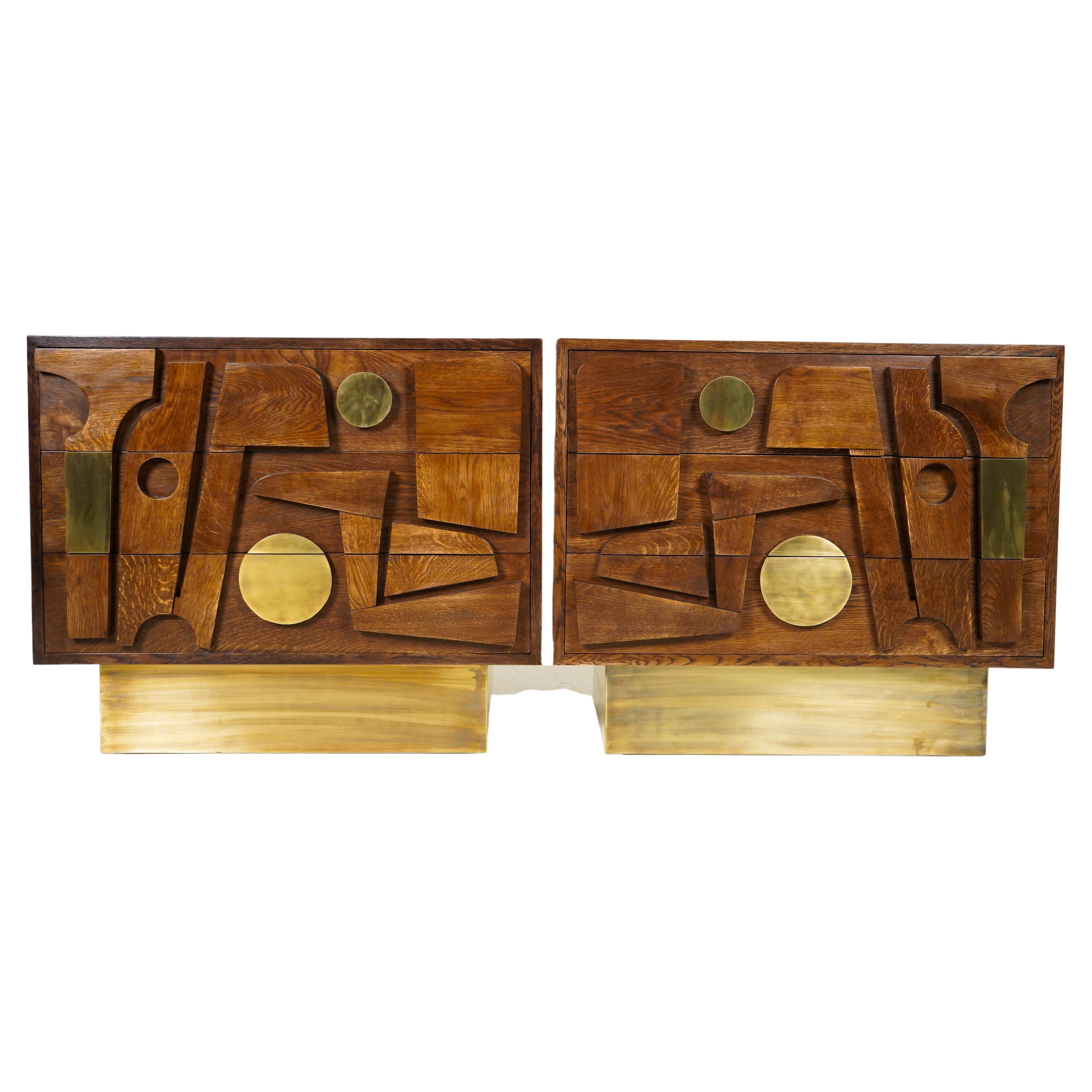Pair of Brutalist Side Chests