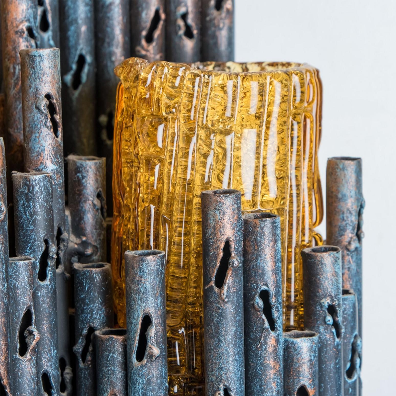 Sbiancato Coppia di applique brutaliste di Tom Ahlström & Hans Ehrlich, Svezia in vendita