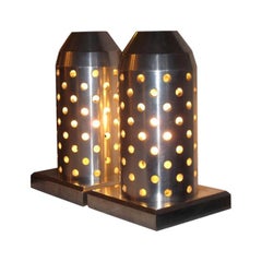 A Pair of Bullet Shaped Super Industrial Table Lamps