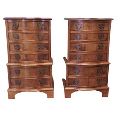 A Pair of Bur Yew Chest of Drawers  These are wonderful little chests