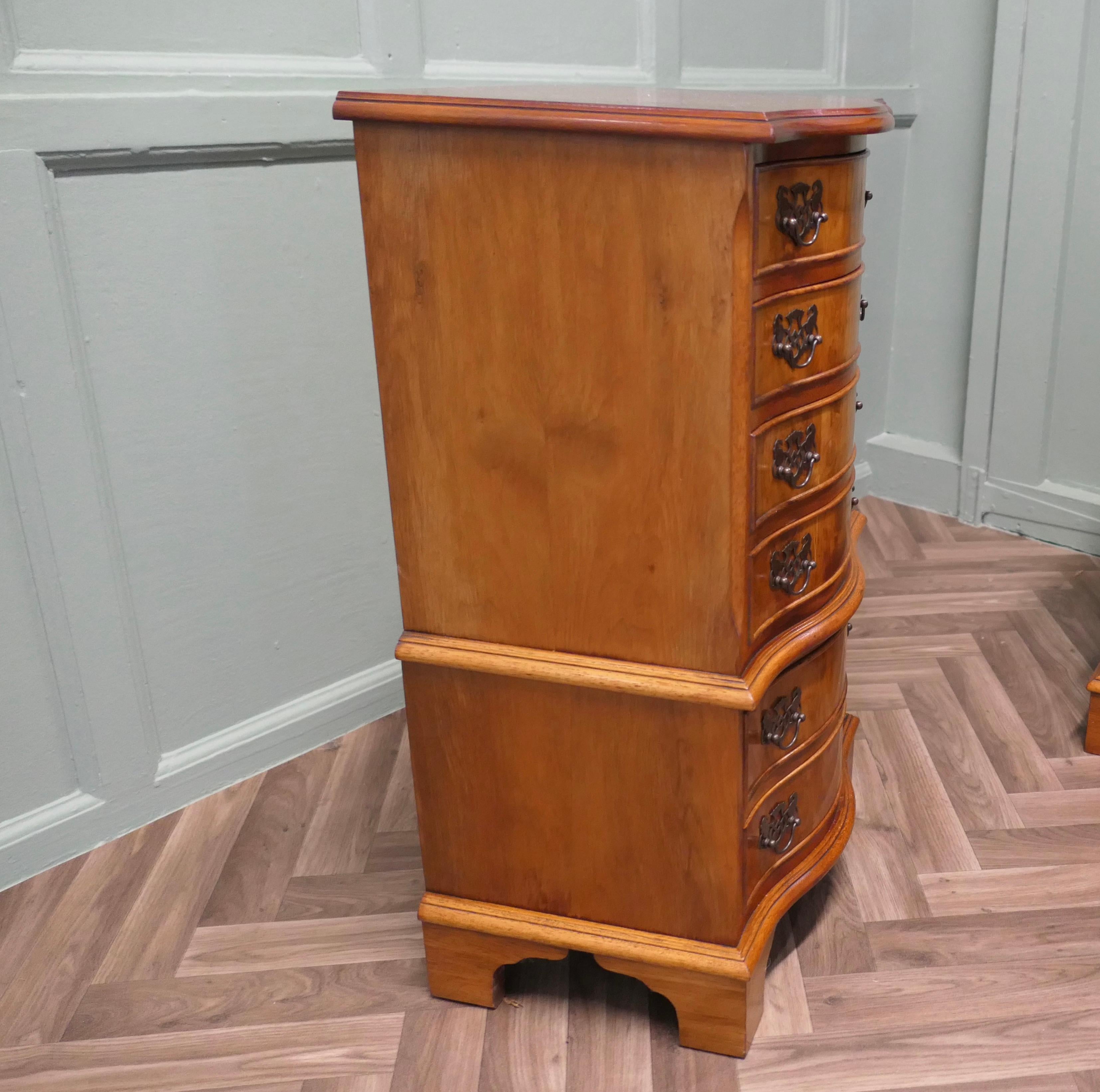 20th Century A Pair of Bur Yew Chest of Drawers  These are wonderful little chests For Sale