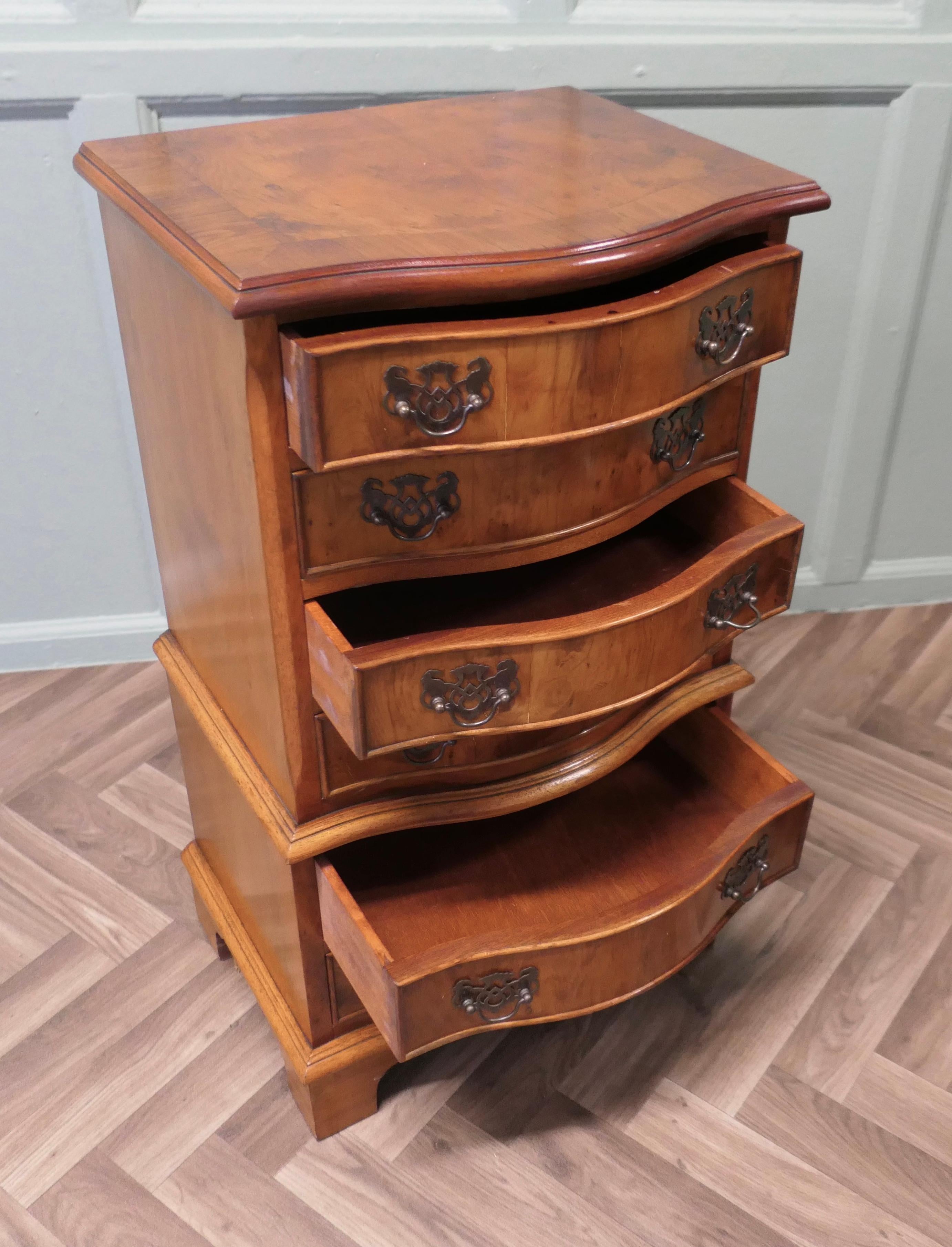 A Pair of Bur Yew Chest of Drawers  These are wonderful little chests For Sale 1