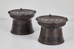 Pair of Burmese Cast Brass Rain Drums