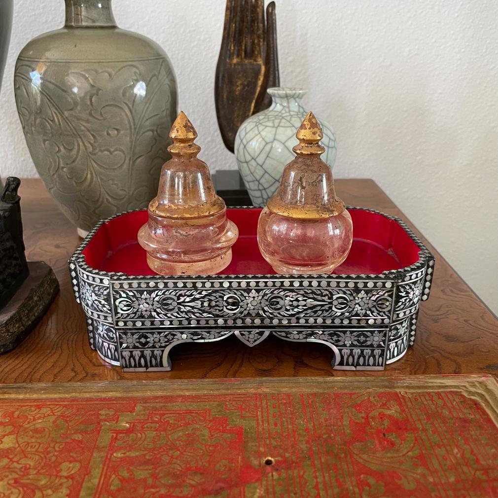 A Pair of Burmese Rock Crystal Reliquaries For Sale 4