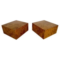 A Pair Of Burr Elm End Or Side Tables By Roche Bobois