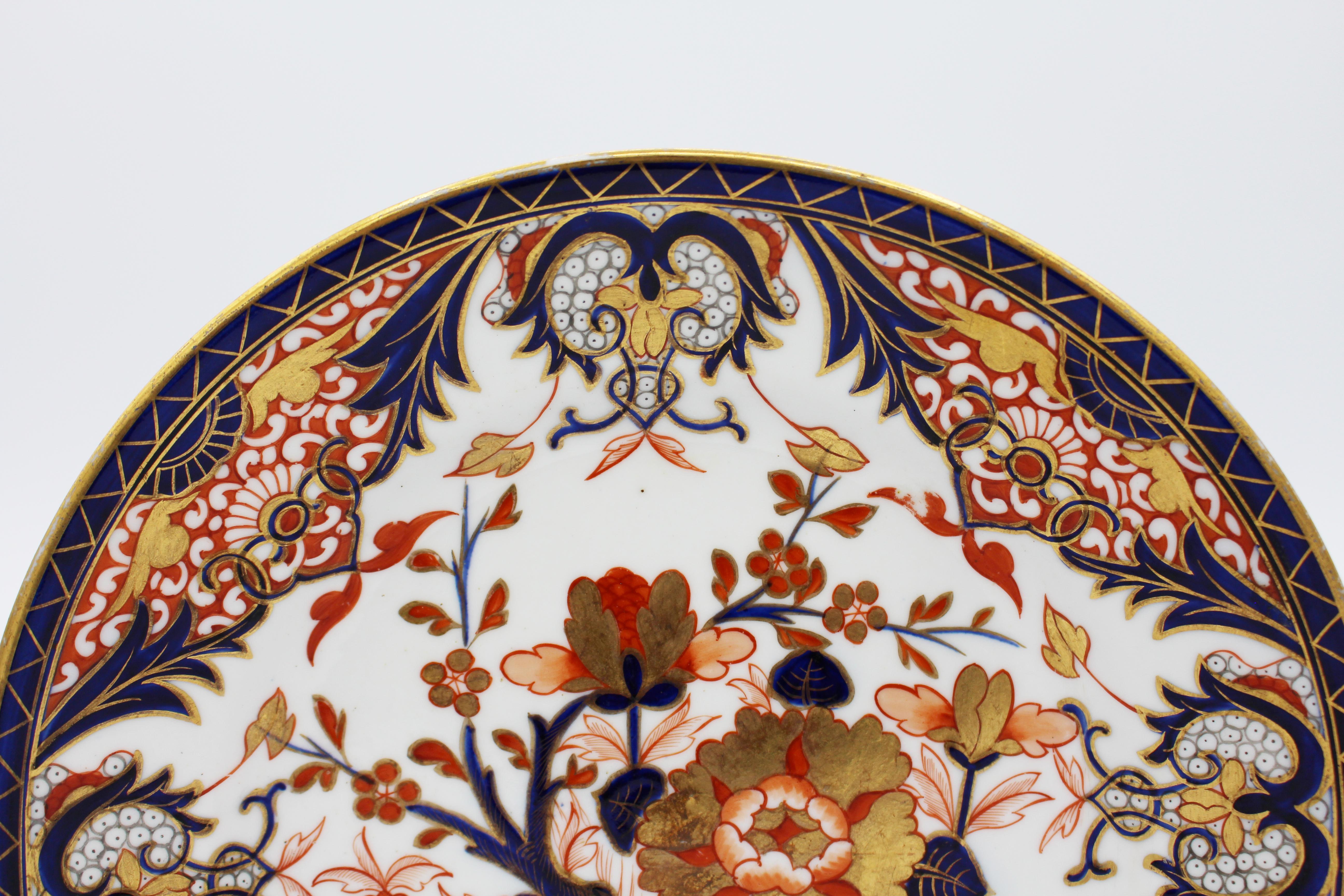 Early 19th Century Pair of C. 1820 Imari Pattern Crown Derby Plates