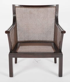 Pair of Cained Walnut Armchairs Designed by Bruno Paul