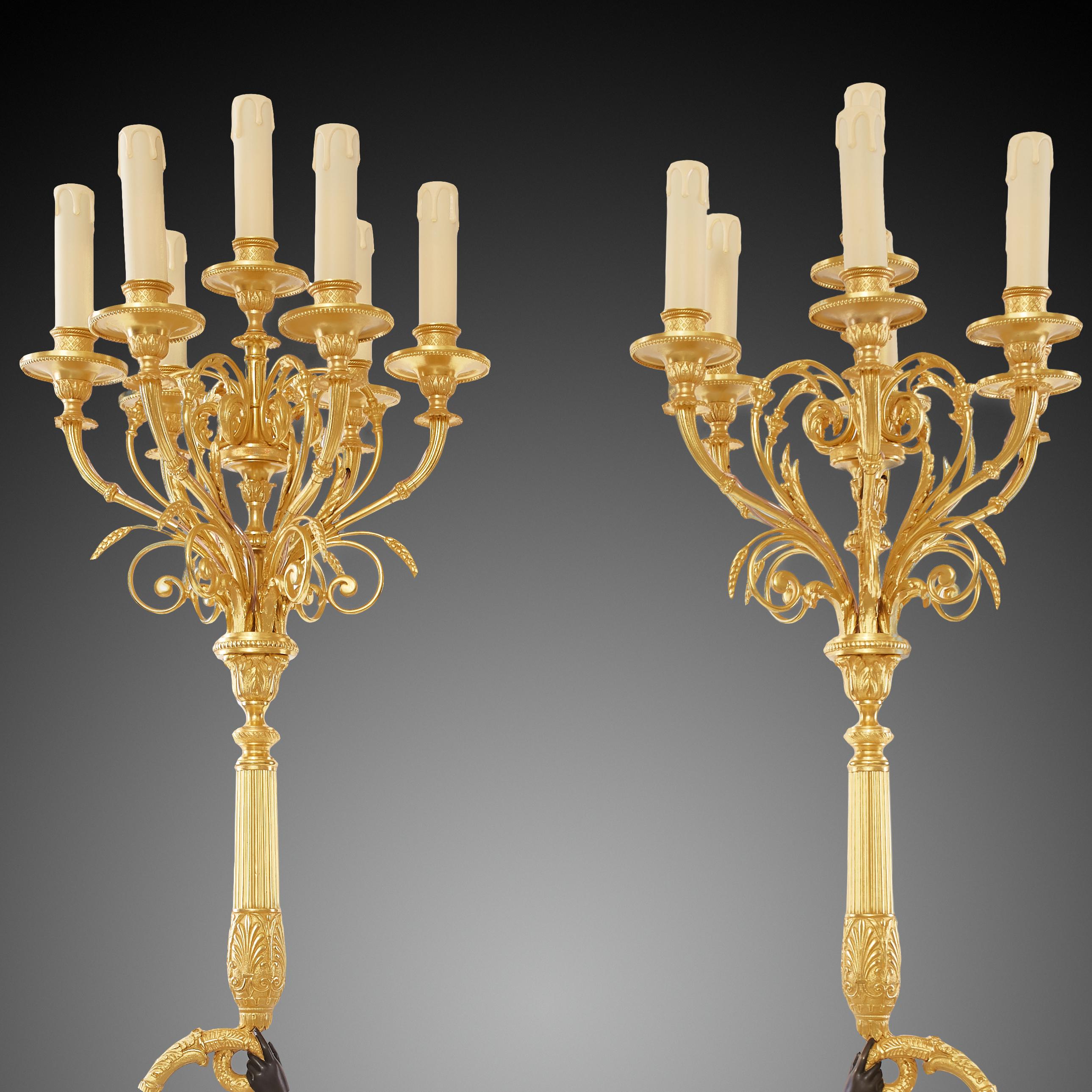 Pair of Candelabra 19th Century Louis-Philippe For Sale 3