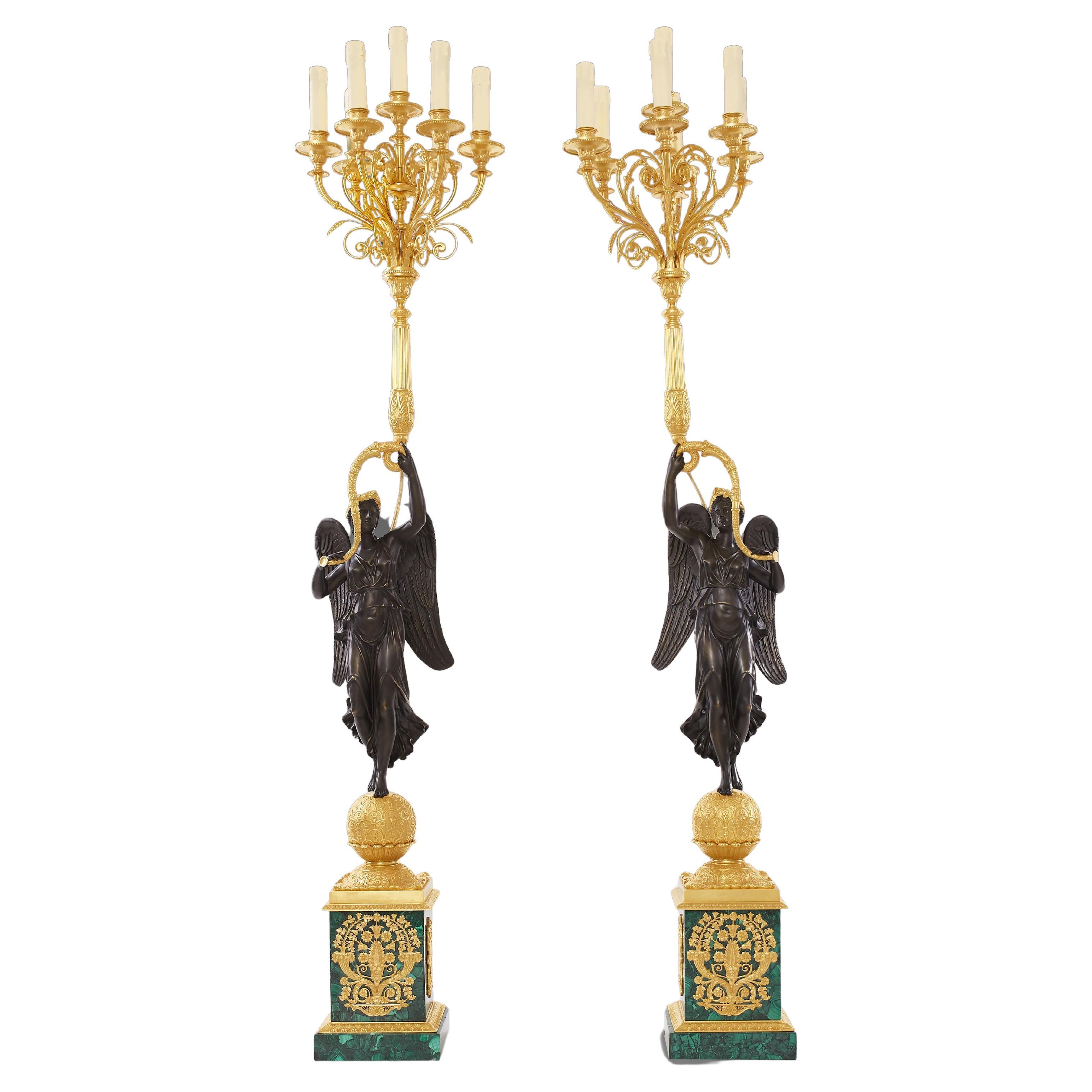 Pair of Candelabra 19th Century Louis-Philippe For Sale