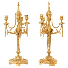 Antique Pair of Candelabra 19th Century Louis XVI