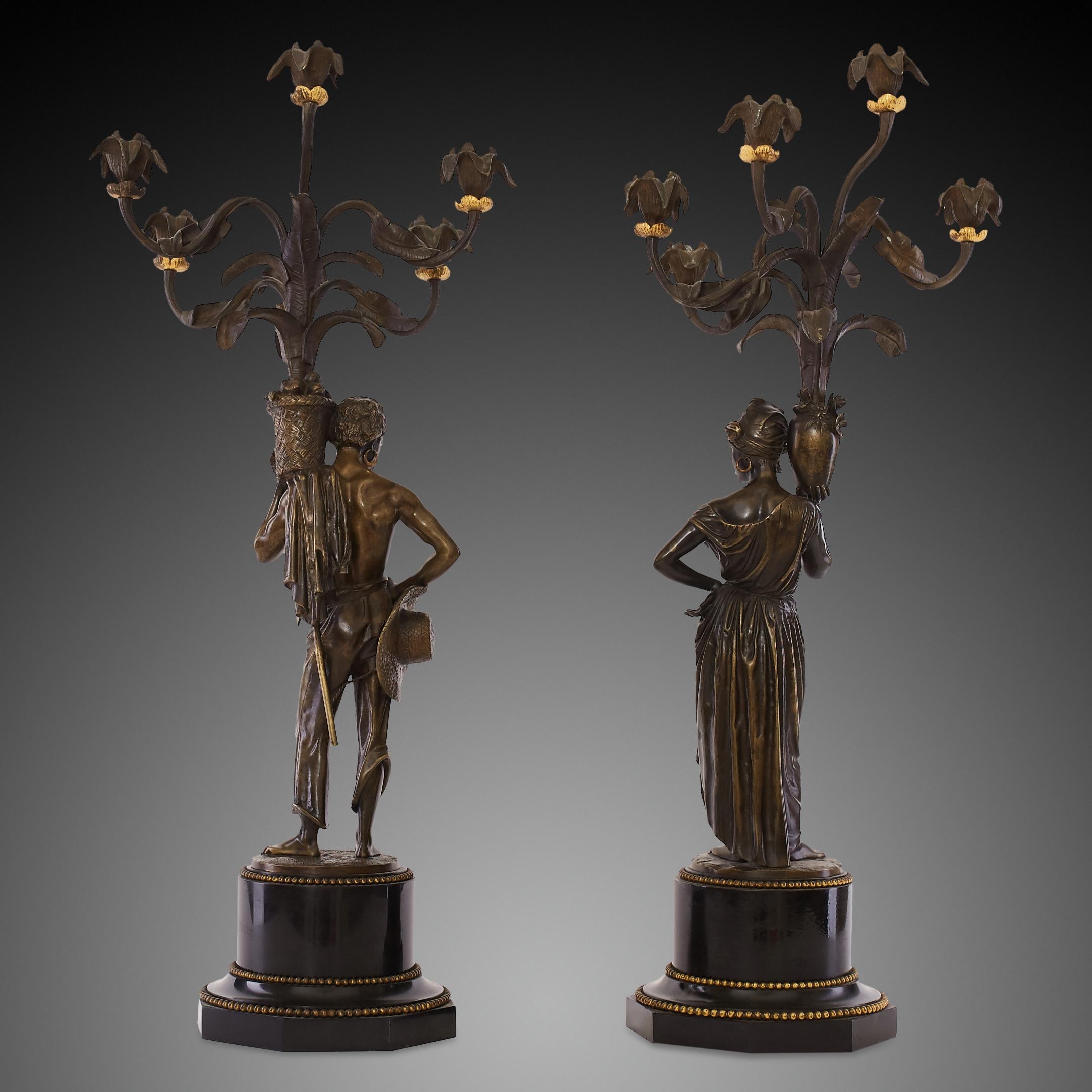 French Pair of Candelabra 19th Century Napoleon III For Sale