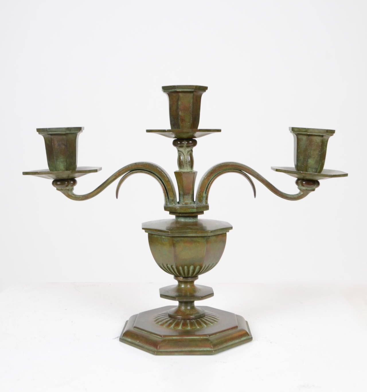 Neoclassical Revival Pair of Candelabra, Bronze, by Sune Bäckström, Sweden, 1920s-1930s For Sale