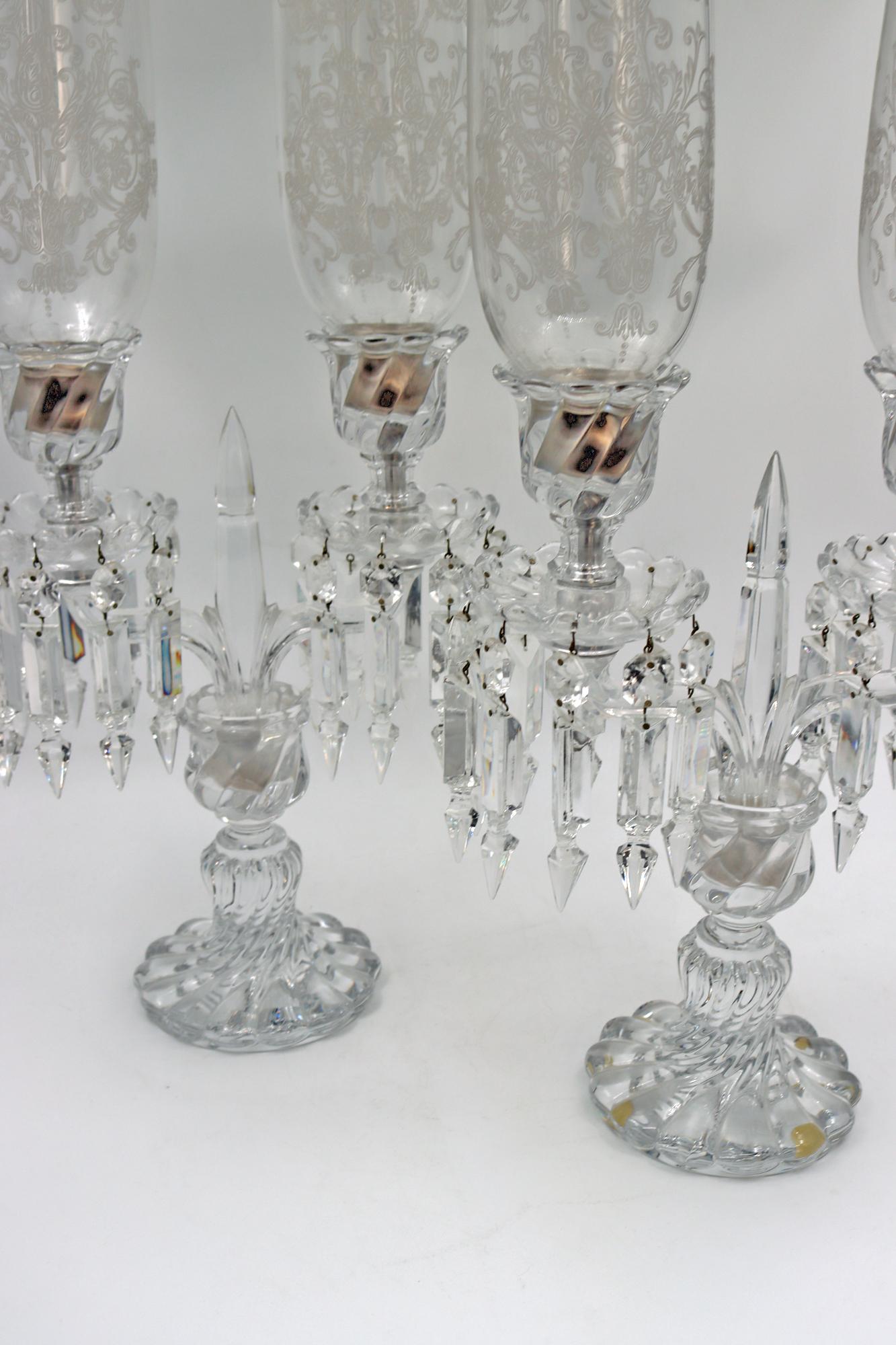 Pair of Candelabras Signed Baccarat, 19th Century 3