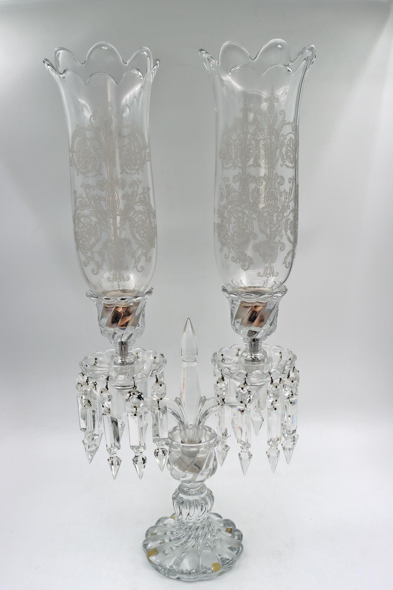 Pair of Candelabras Signed Baccarat, 19th Century 4
