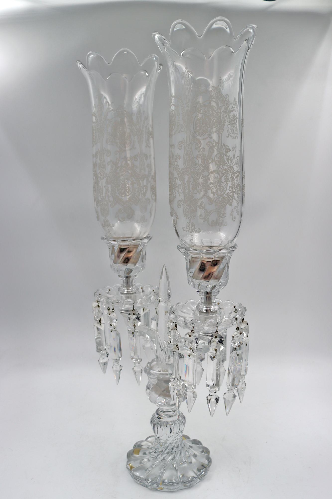 Pair of Candelabras Signed Baccarat, 19th Century 9