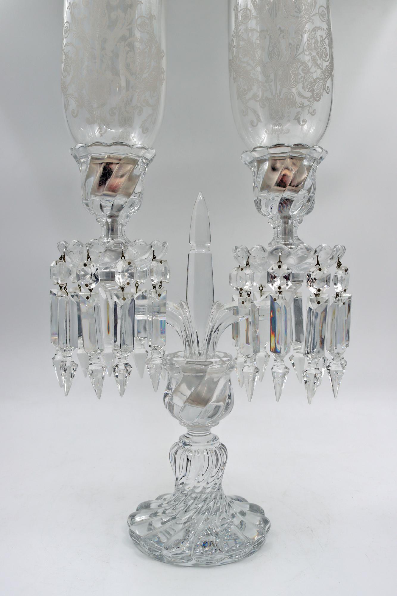 Pair of Candelabras Signed Baccarat, 19th Century In Good Condition In Saint-Ouen, FR