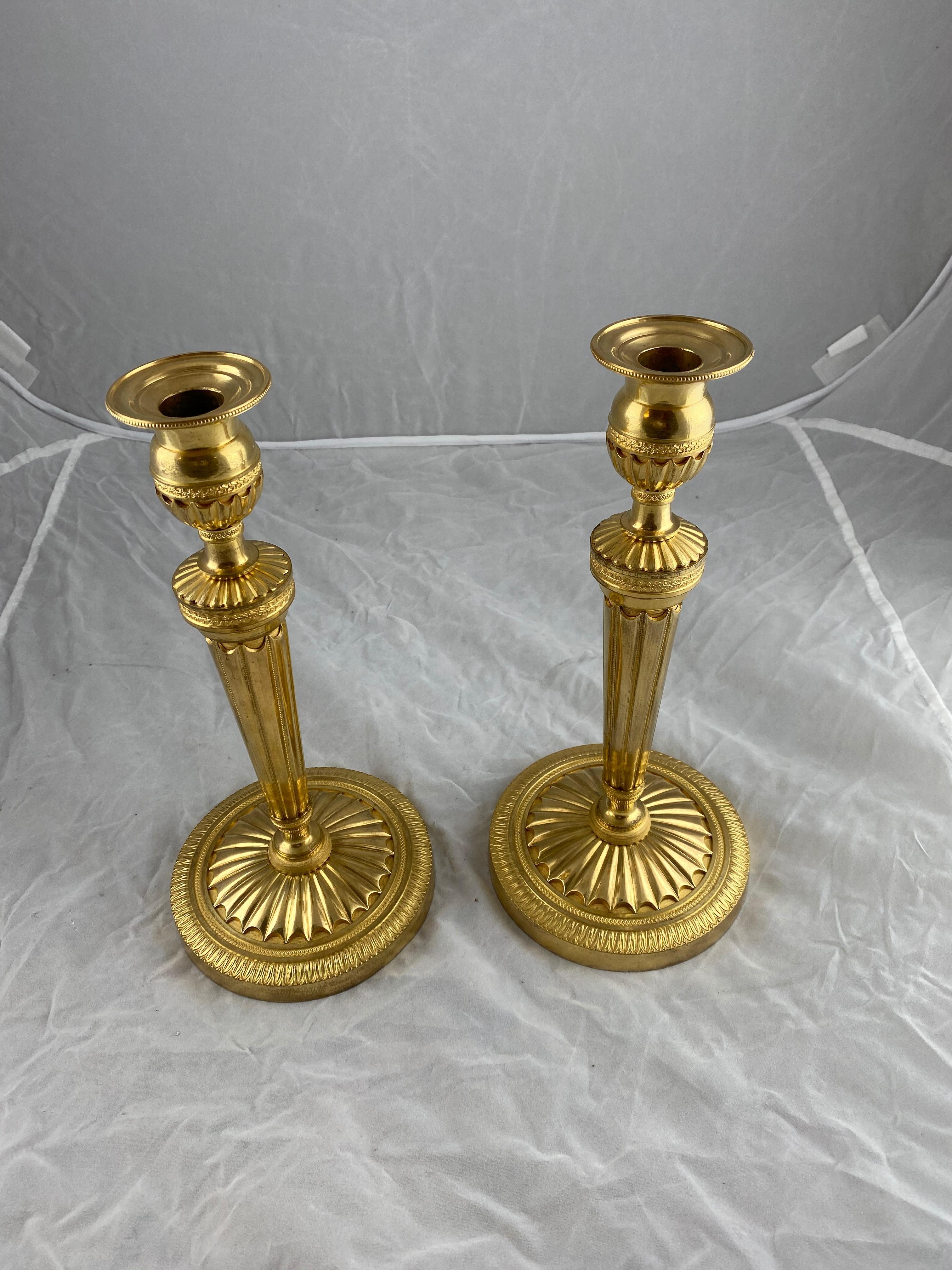 Pair of Candlesticks, France, circa 1800 In Good Condition In Stockholm, SE