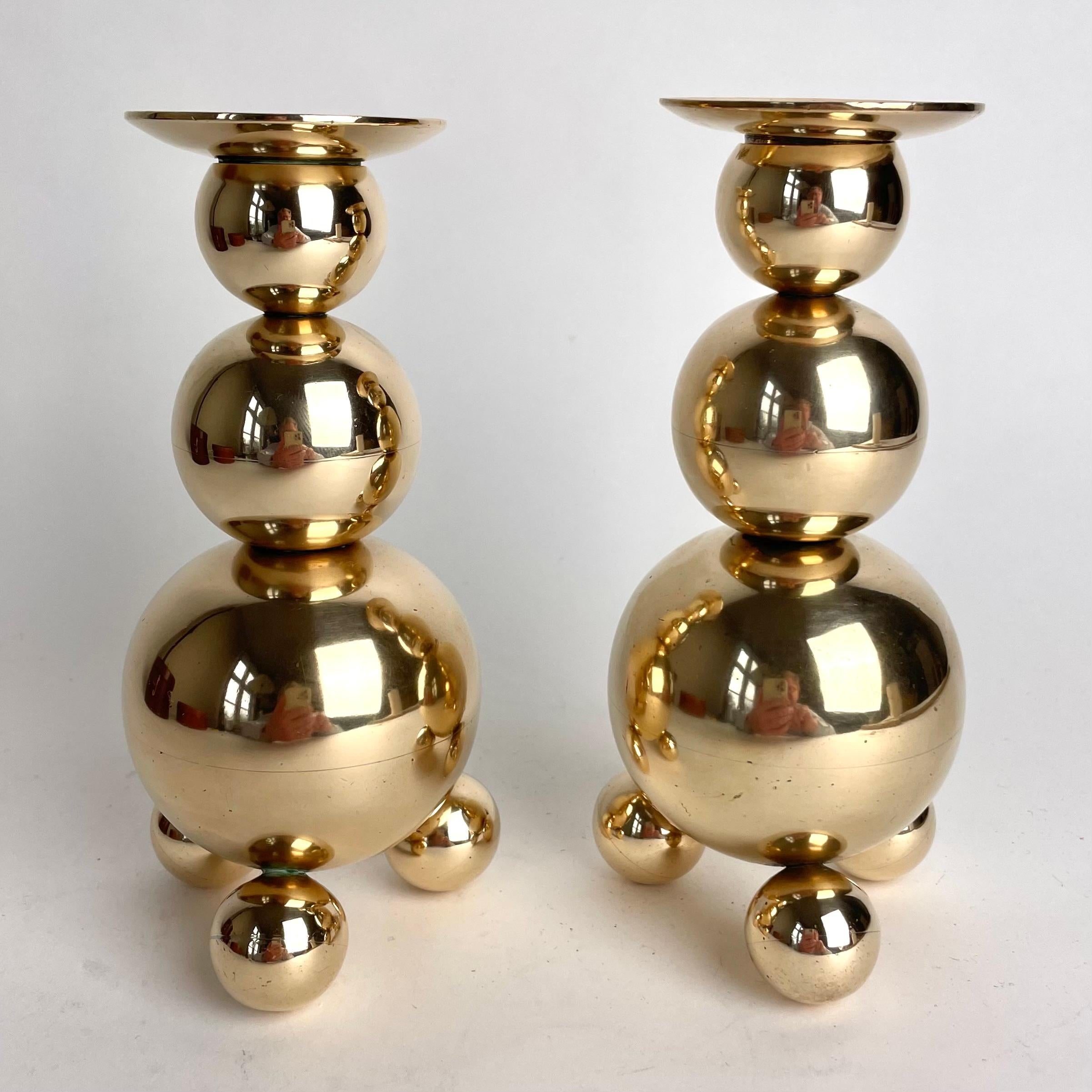 Swedish A pair of Candlesticks from Gusums Bruk in Sweden from the early 20th Century