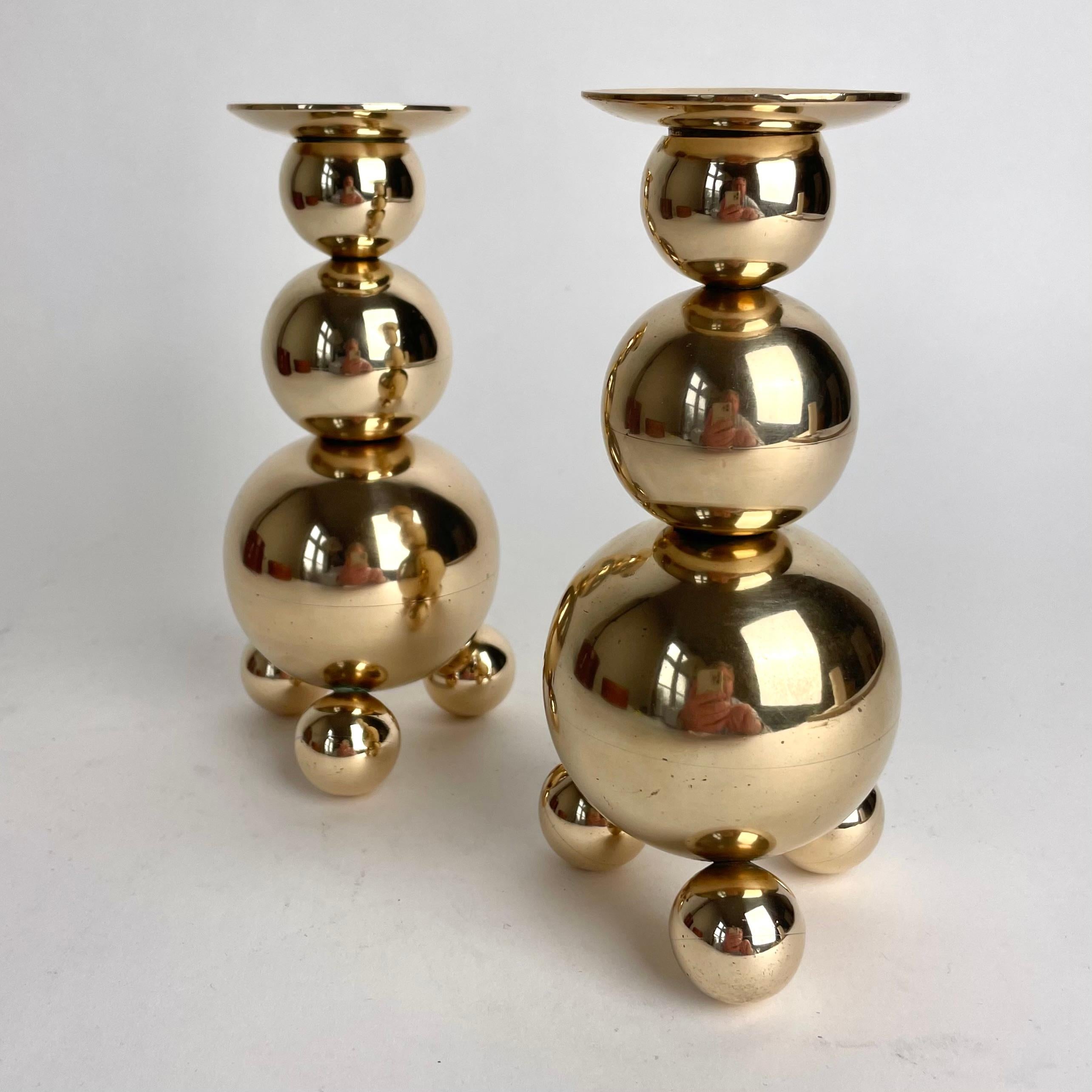 A pair of Candlesticks from Gusums Bruk in Sweden from the early 20th Century In Good Condition For Sale In Knivsta, SE