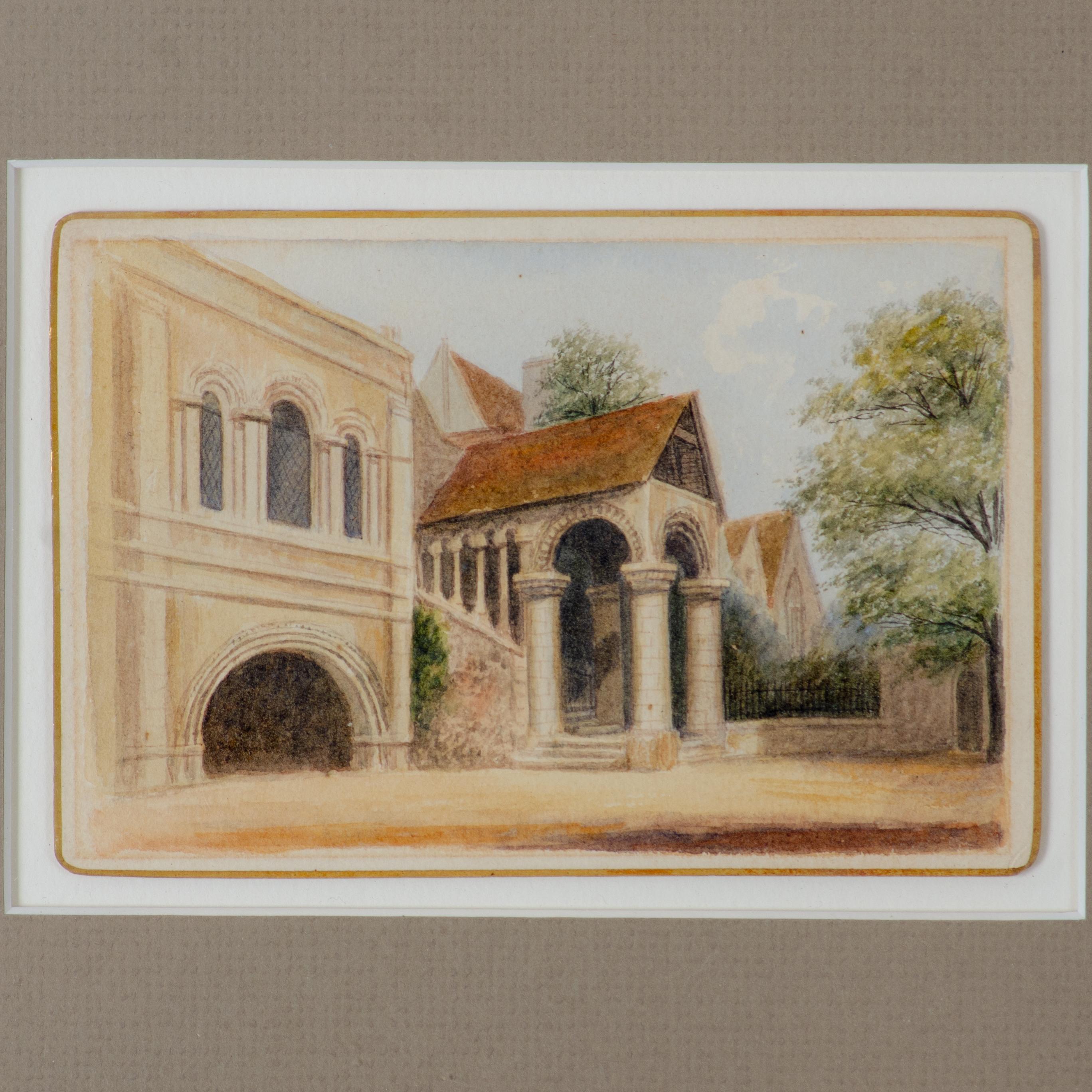 20th Century A Pair of Canterbury Cathedral Paintings For Sale