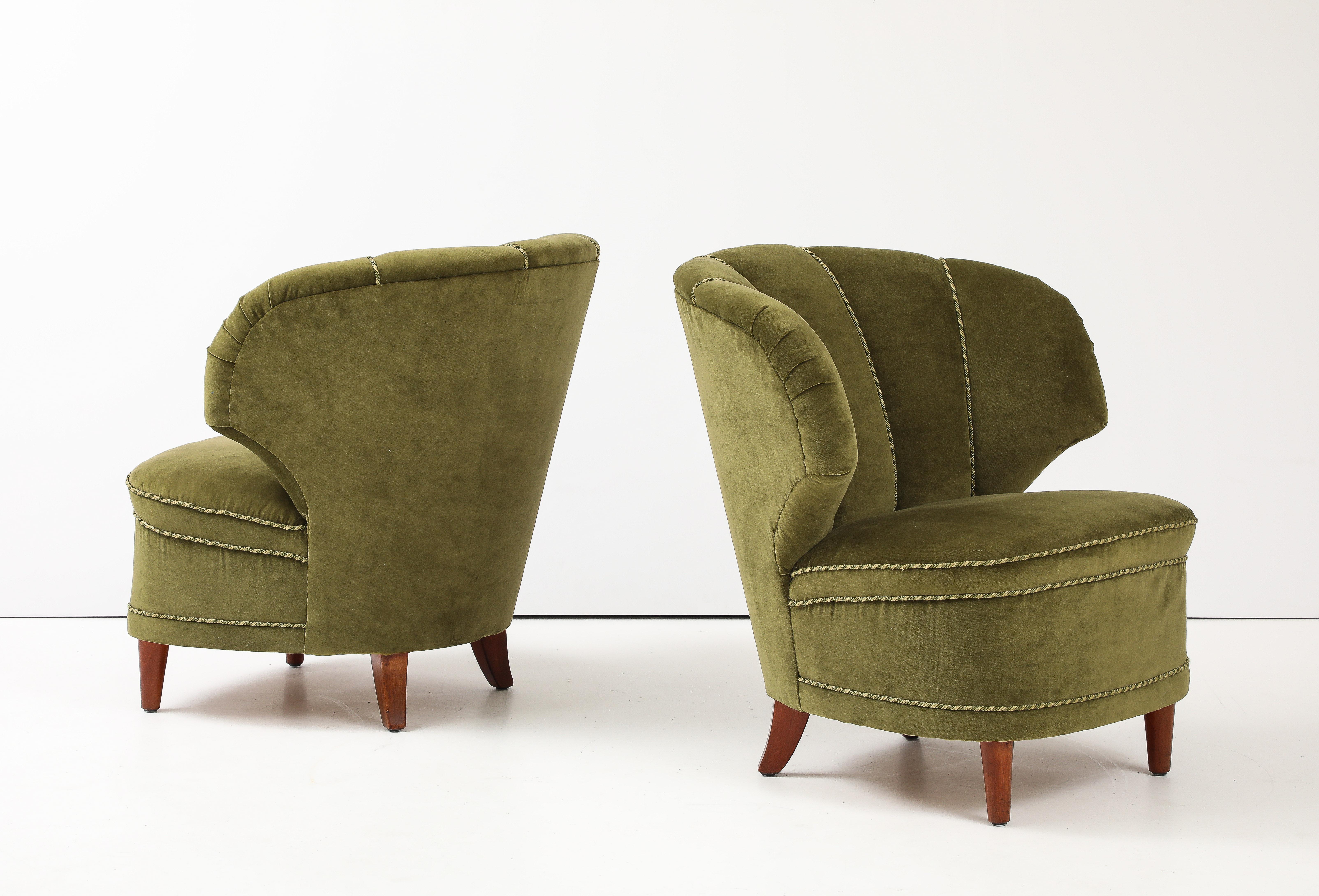 Scandinavian Modern A Pair of Carl-Johan Boman Club Chairs, Circa 1940-50
