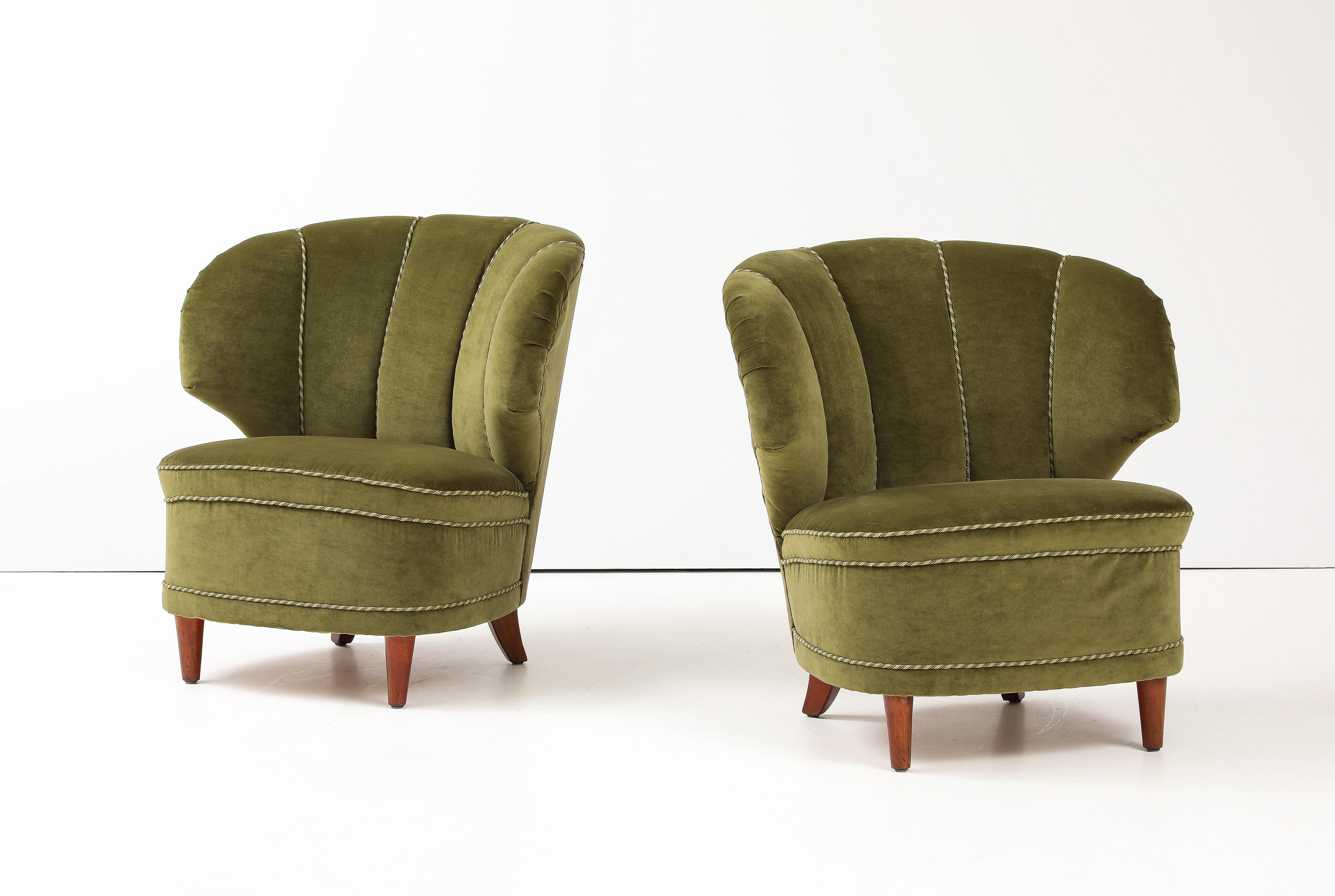 Mid-20th Century A Pair of Carl-Johan Boman Club Chairs, Circa 1940-50