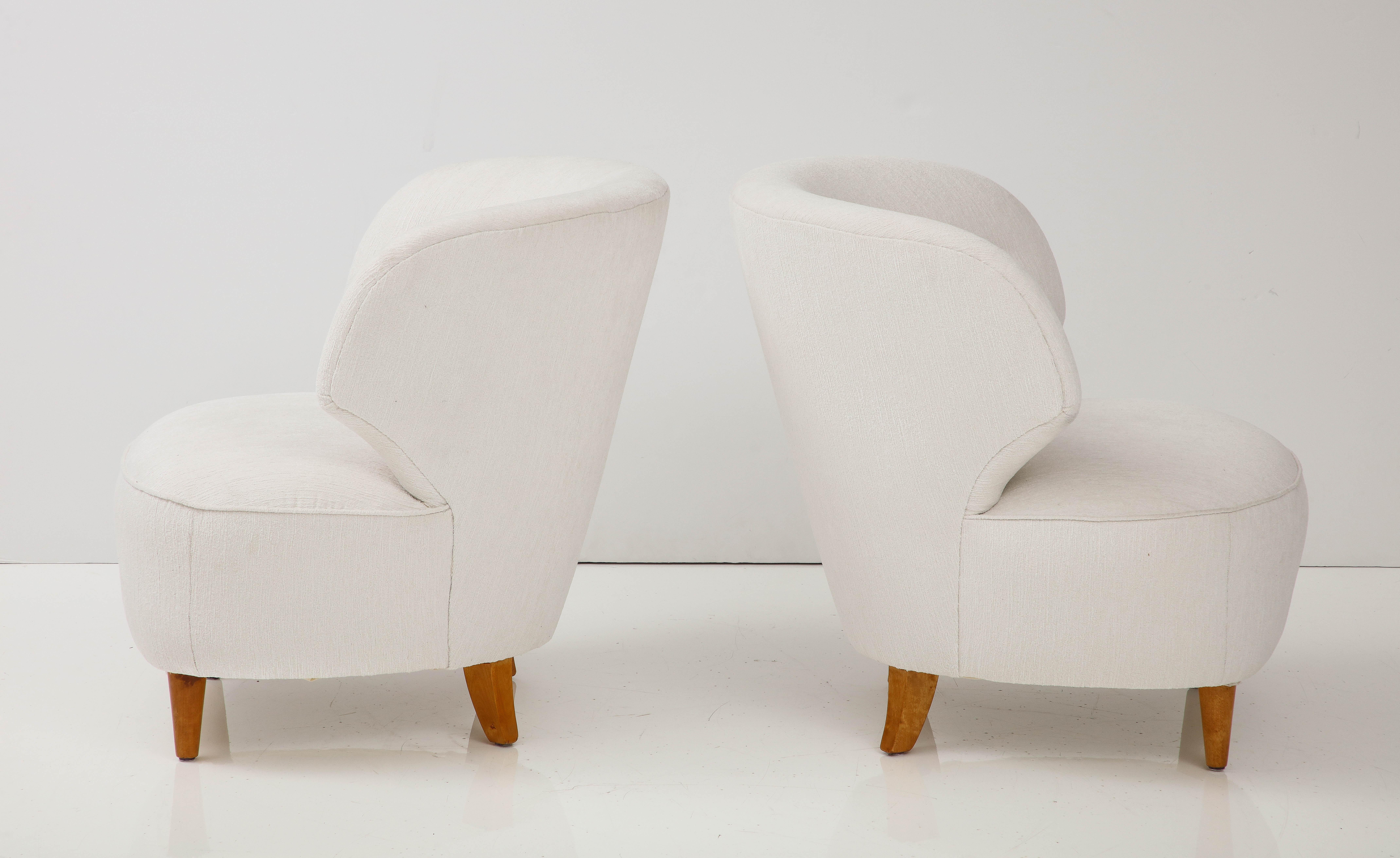 Upholstery Pair of Carl-Johan Boman Clubchairs, circa 1940s