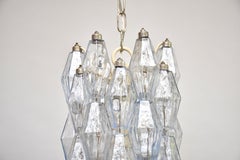 A pair of Carlo Scarpa Murano chandeliers 'Poliedri' for Venini