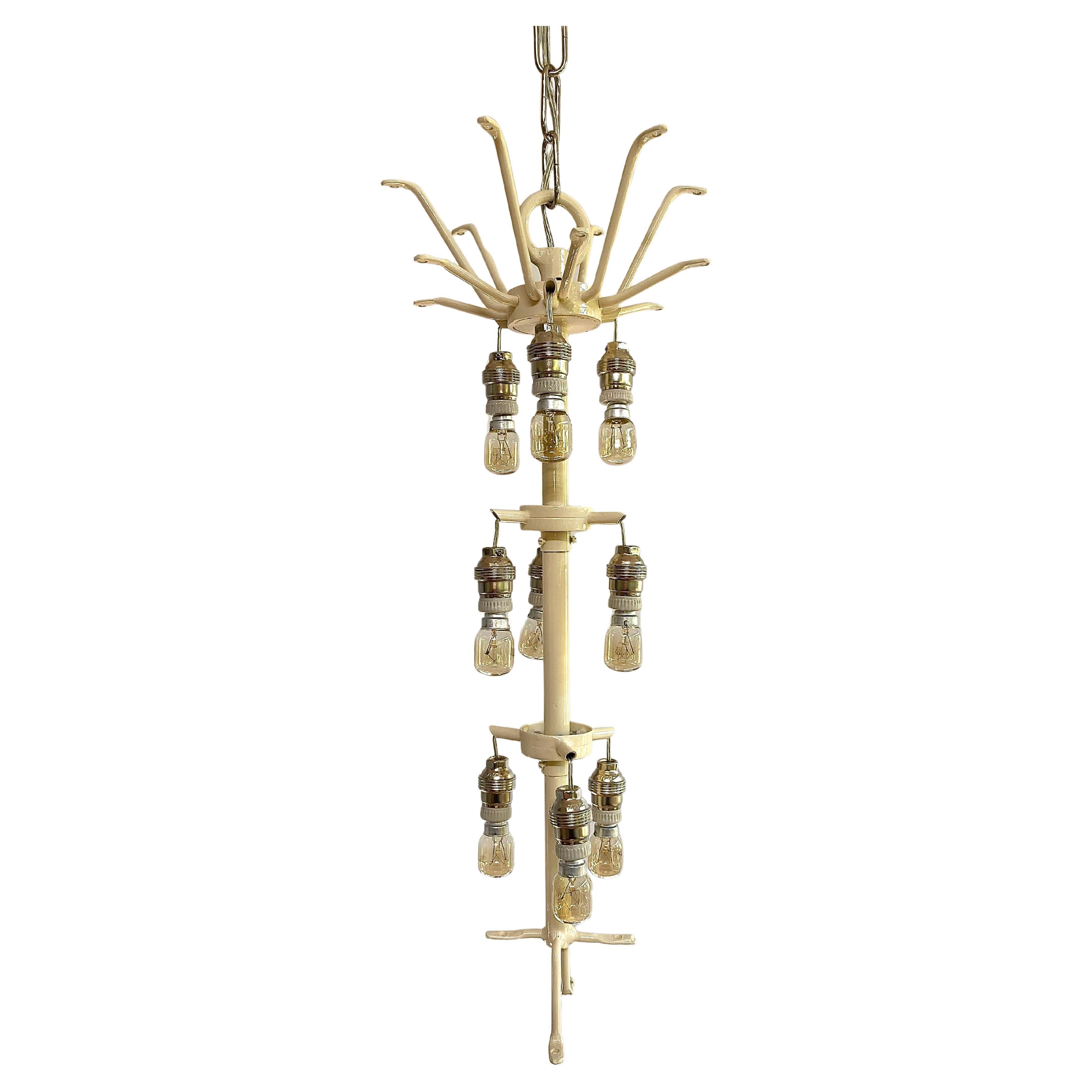 20th Century A pair of Carlo Scarpa Murano chandeliers 'Poliedri' for Venini  For Sale