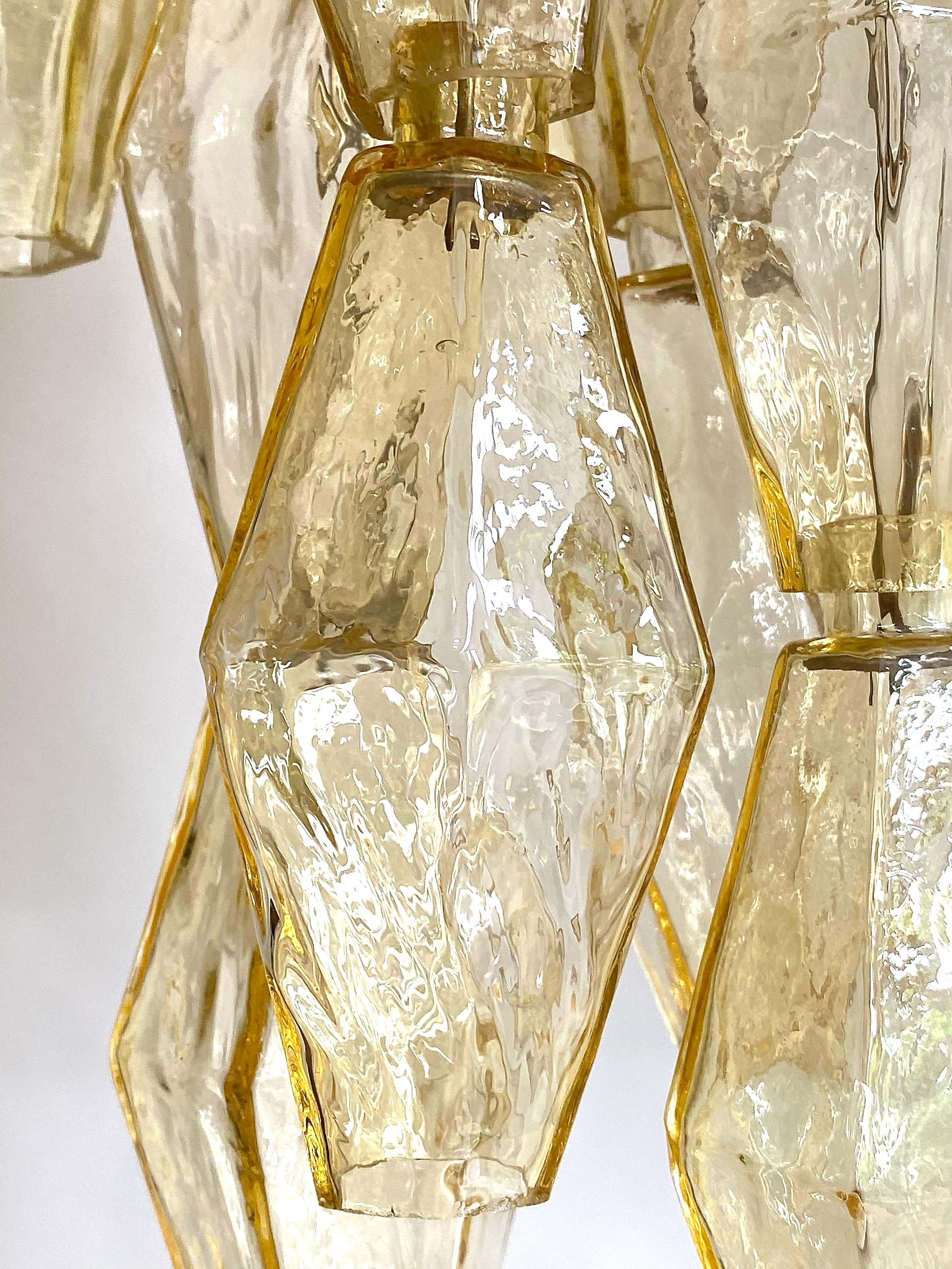 Metal A pair of Carlo Scarpa Murano chandeliers 'Poliedri' for Venini  For Sale