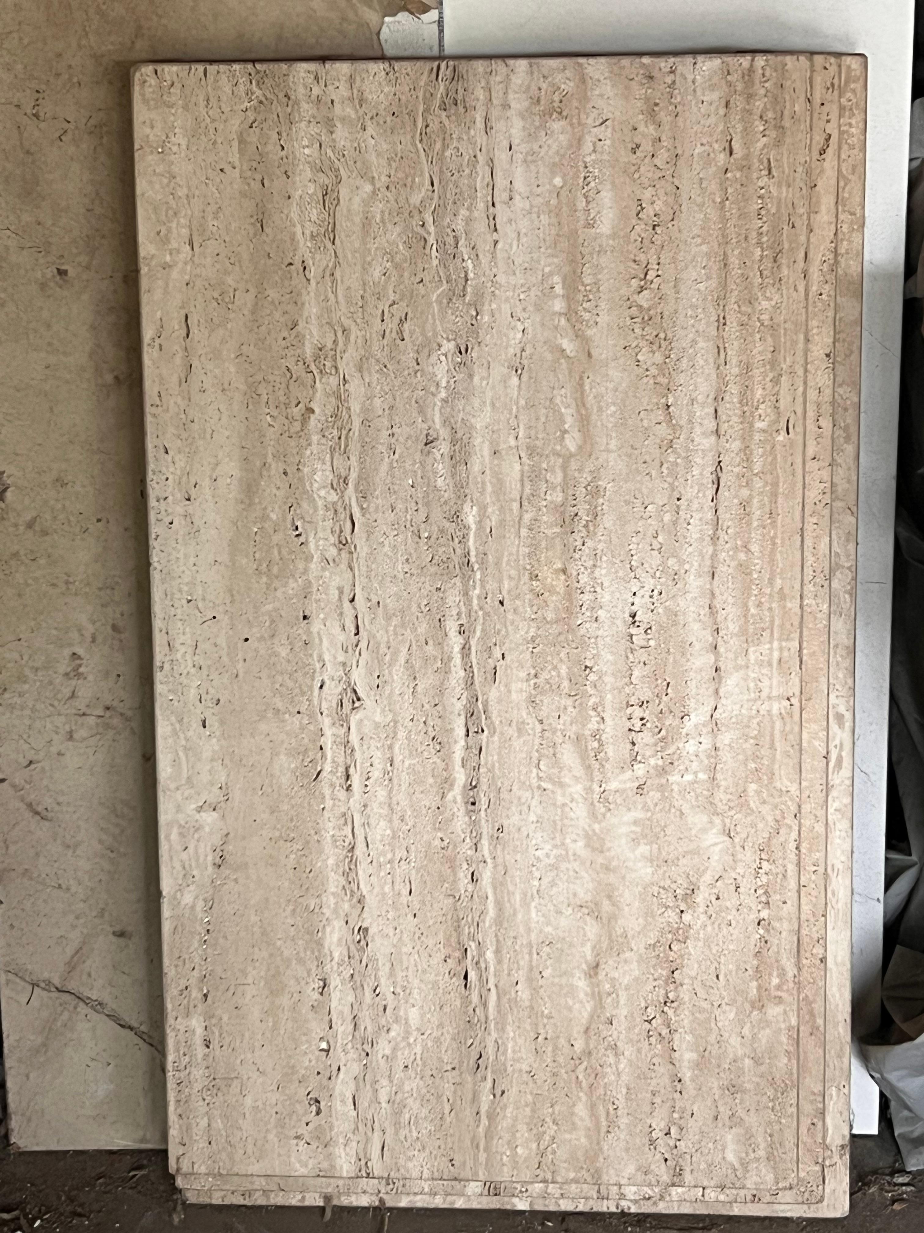 A pair of Carlo Scarpa style vintage Italian travertine slabs, 20th century For Sale 4