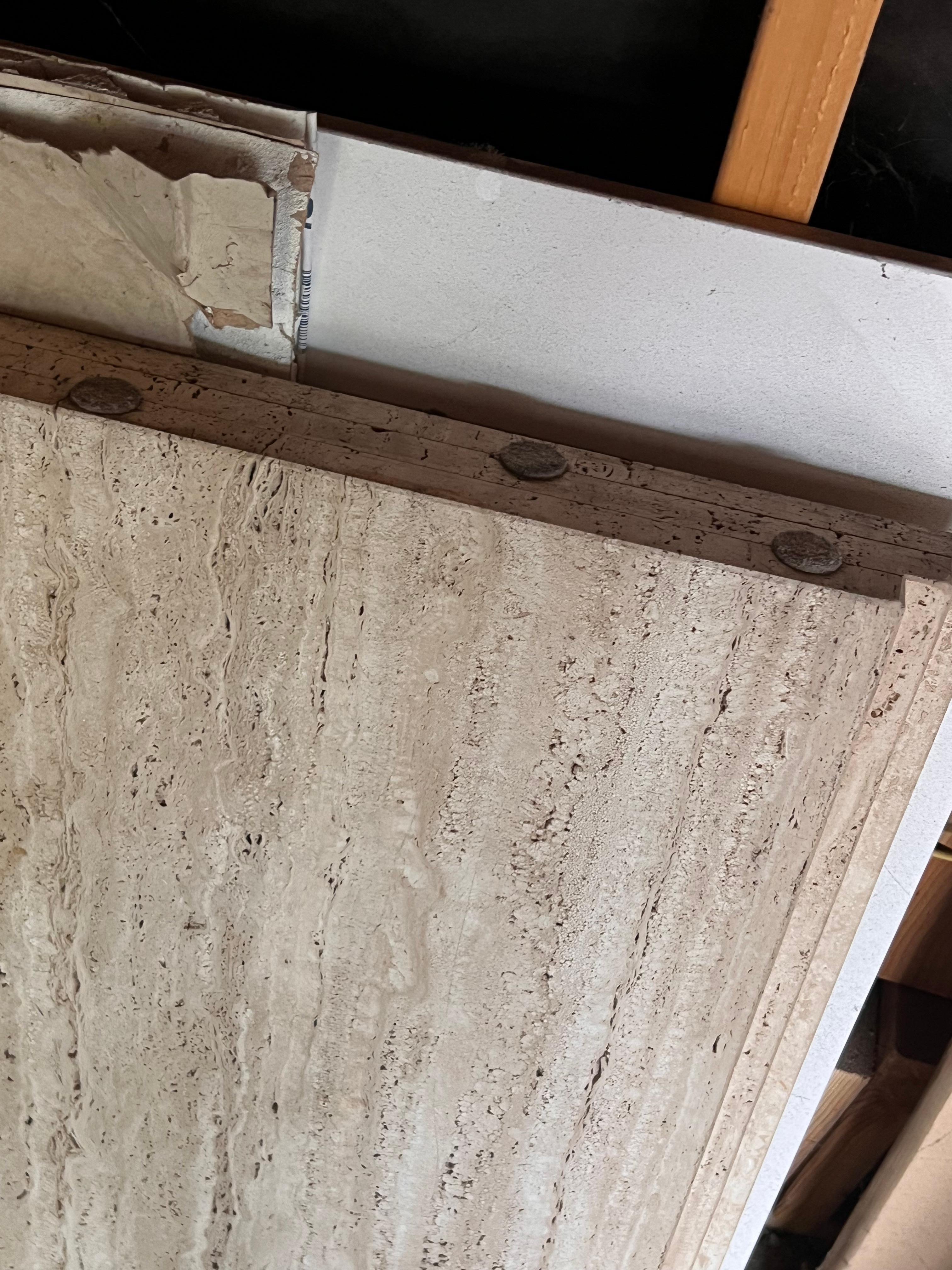 A pair of Carlo Scarpa style vintage Italian travertine slabs, 20th century For Sale 8