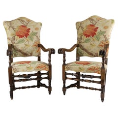 Pareja De Sillones De Estilo Caroleano