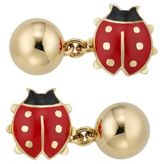 A pair of Cartier ladybird cufflinks