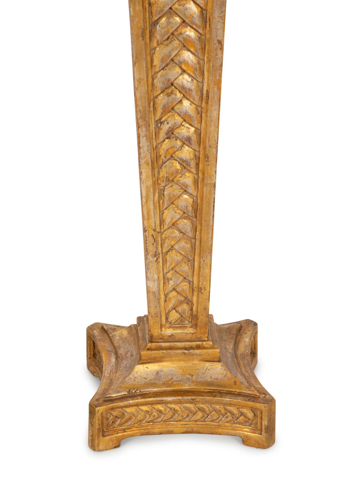 French A Pair of Carved & Giltwood Table Lamps  For Sale