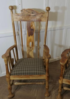 A Pair of Carved Live Root Fireside Chairs, His and Her’s  A superb Pair