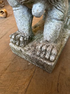 A Pair Of carved Stone Foo Chinese Dogs