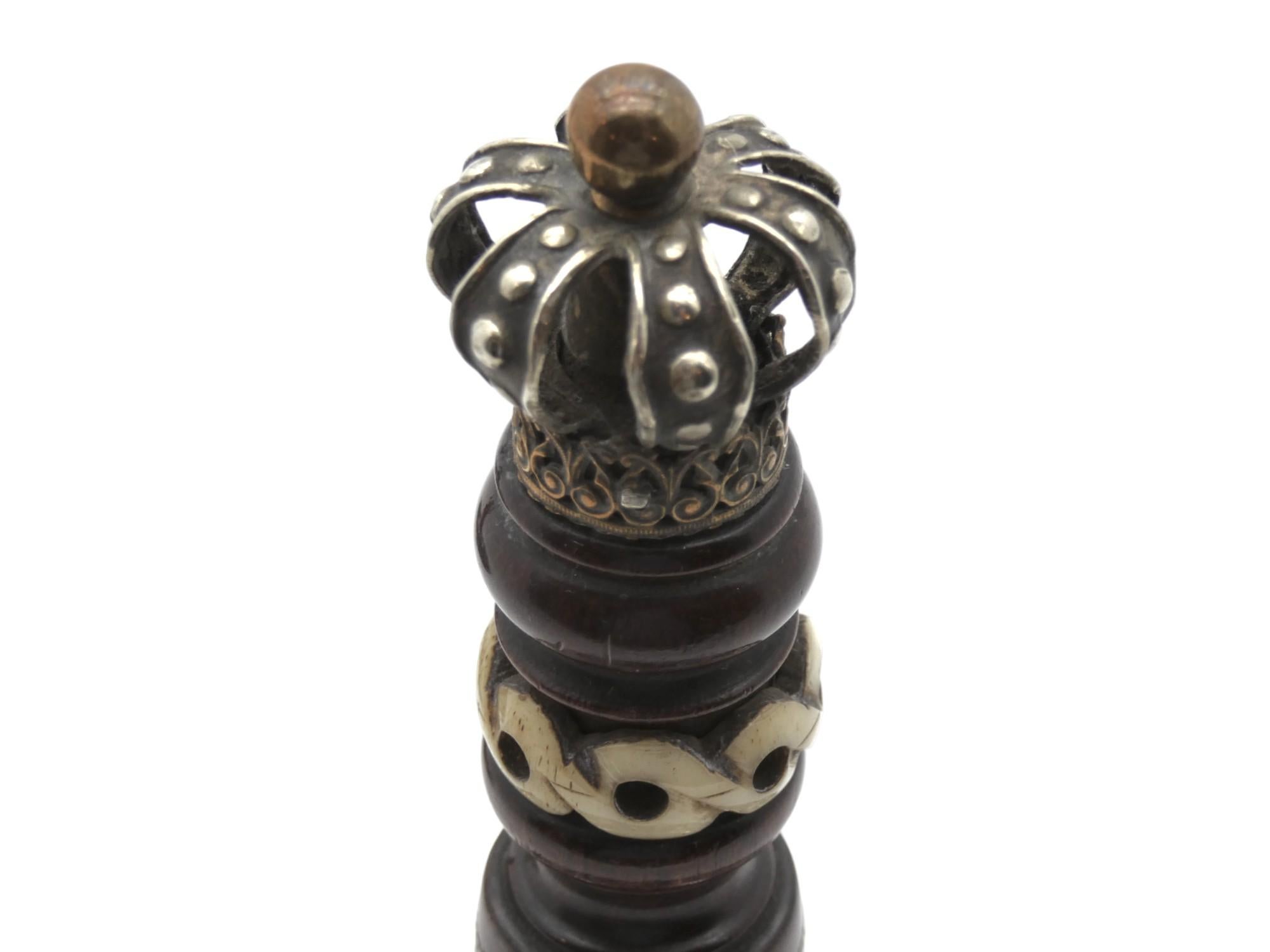 Polish A Pair of Carved Wood, Mother of Pearl and Silver Atzei Chaim , Poland 1901 For Sale